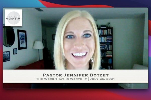 Pastor Jennifer Botzet preaching on Jeremiah 29:4-7