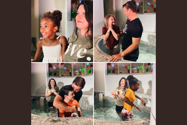 Four images of kids who were baptized on June 12, 2022