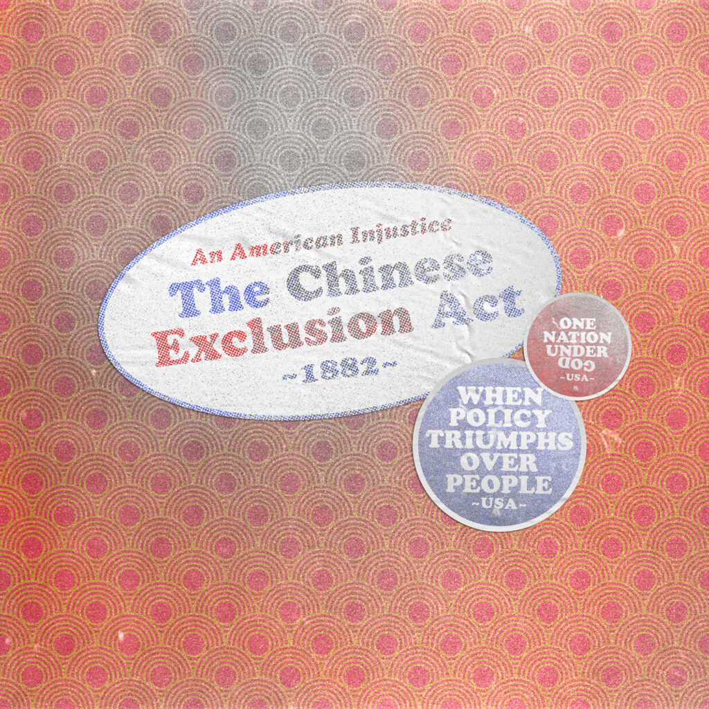 Stickers about the Chinese Exclusion Act